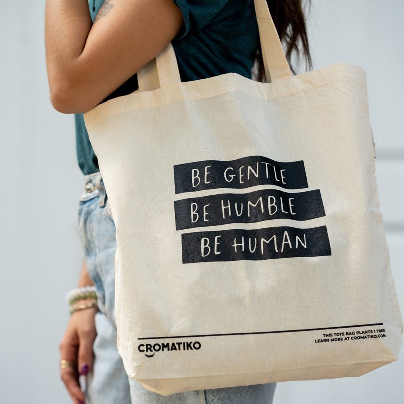 Be Human | Tote Bag - We are kind - by Cromatiko