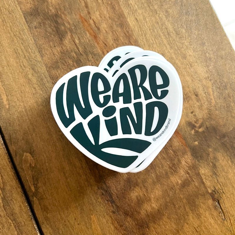 We are kind Heart (Green) | x5 Sticker Pack - We are kind - by Cromatiko