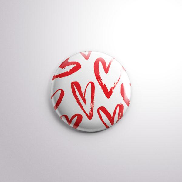 Heart Pattern Pin Button - Cromatiko