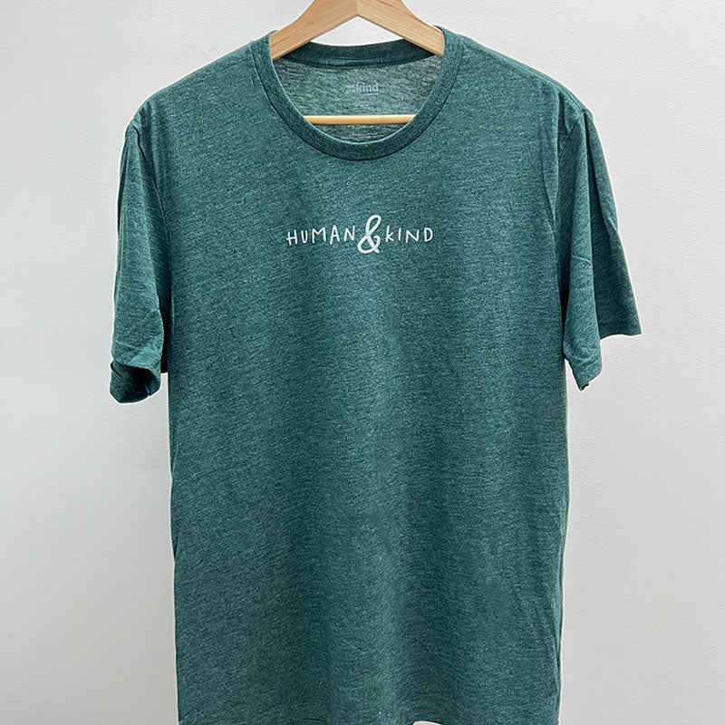 Human&Kind Unisex T-Shirt - Green - We are kind - by Cromatiko
