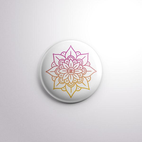 Lotus Mandala Pin Button - Cromatiko