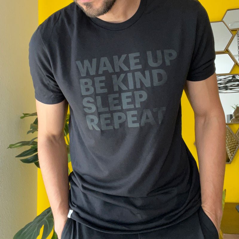 Wake Up Be Kind Unisex T-Shirt - Black - We are kind - by Cromatiko